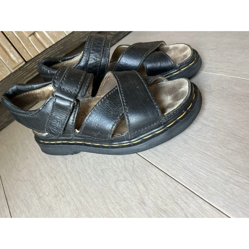 Vtg Dr. Martens Sandals 9076 Mens 8 Women 10 Fisherman Chunky Uk 7 Leather